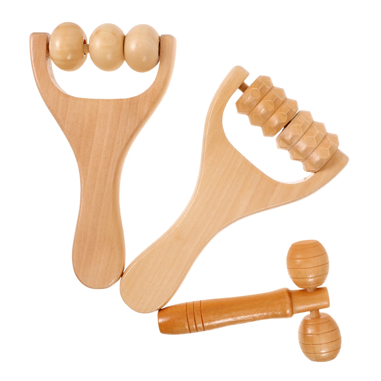 

Massage Roller Wooden Foot Massage Hand Push Roller Facial Massager Shoulder Neck Waist Back Relaxing Massage Tool Health Supply