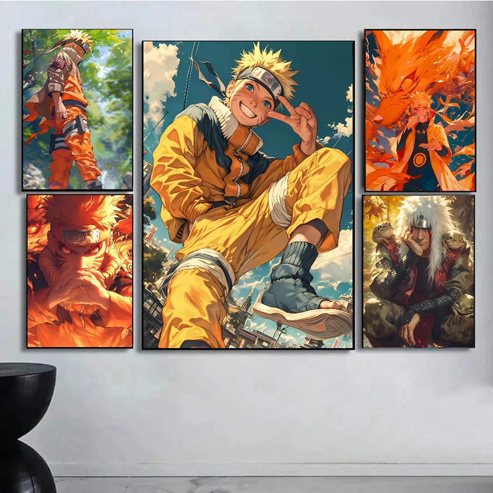 Anime N-Naruto Uzumaki Poster Paper Print Home Living Room Bedroom Entrance Bar Cafe Art Painting Decoration