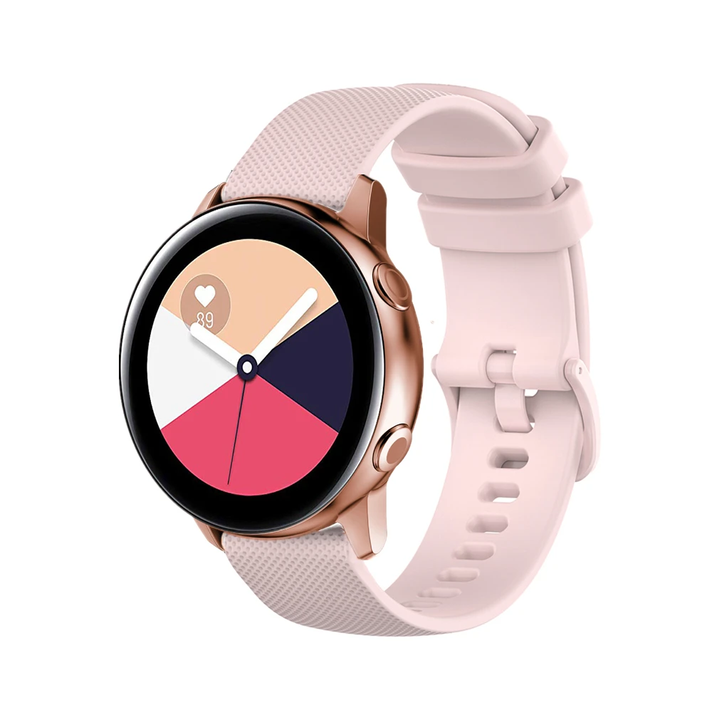 Silicone Wrist Strap For Samsung Galaxy Watch3 41mm 45mm Watch 42mm 46mm Active 1/2 Textured Bands For Gear S3 Sport Bracelet