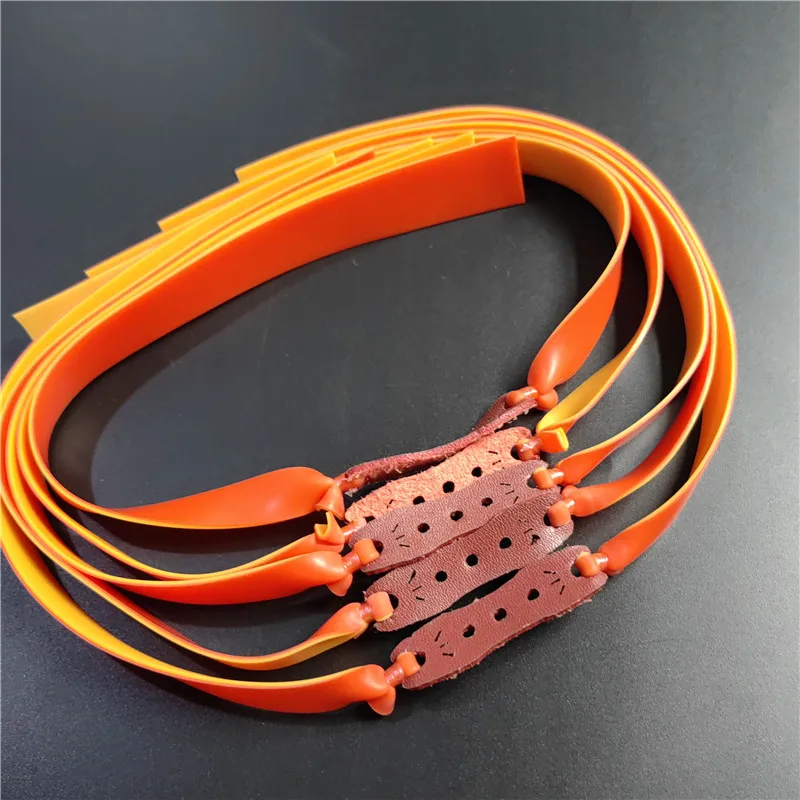 New 5 /10 Pack Red Thickness 1mm/0.04inch, Leather Color And Design Random, Slingshot Latex Flat Rubber Band Shooting
