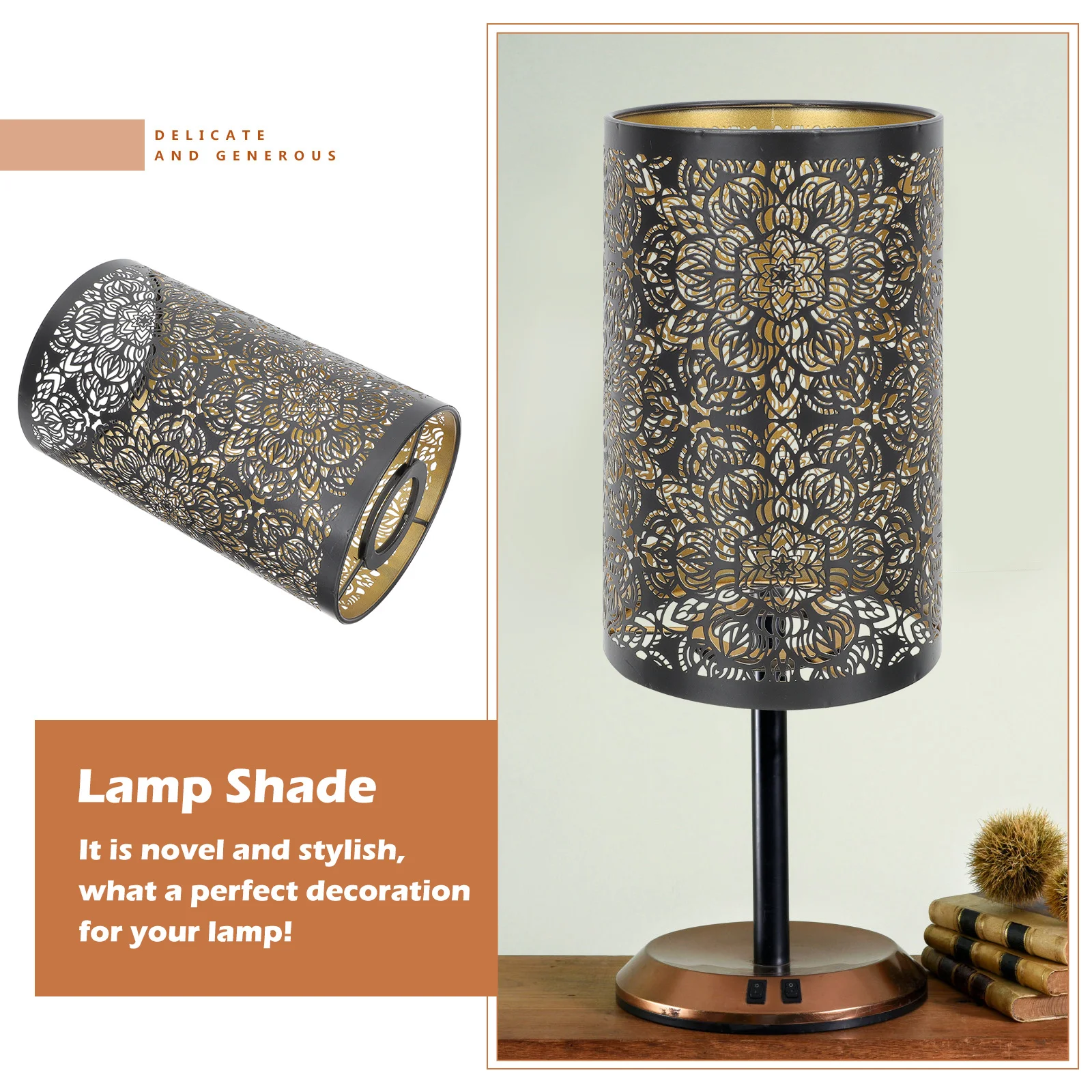 

Iron Lampshade Hollow Carved Lamp Shade Decor Tabletop Bedside Light Cover Stable Iron Lamp Shade Hollow Lampshade