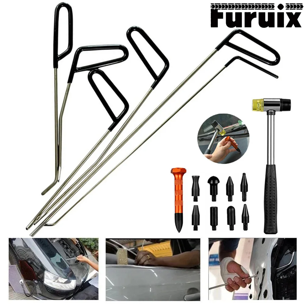 Auto Dent Repair Hail Remover Hooks Rods Car Paintless Dent Removal Door Dent Dings Removal Painless Tools for Automotive