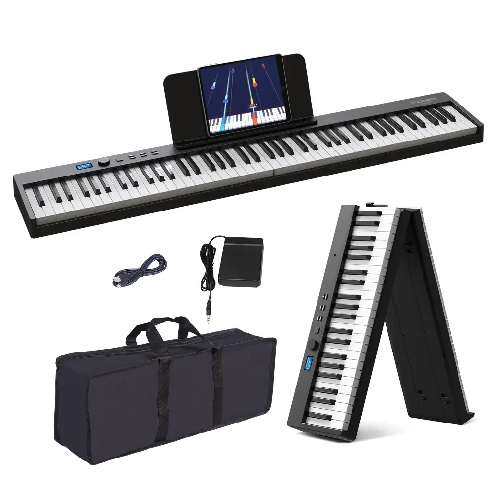 Folding Piano Keyboard for Adult, Portable Synthesizer, Foldable Music Keyboard, 88 Keys