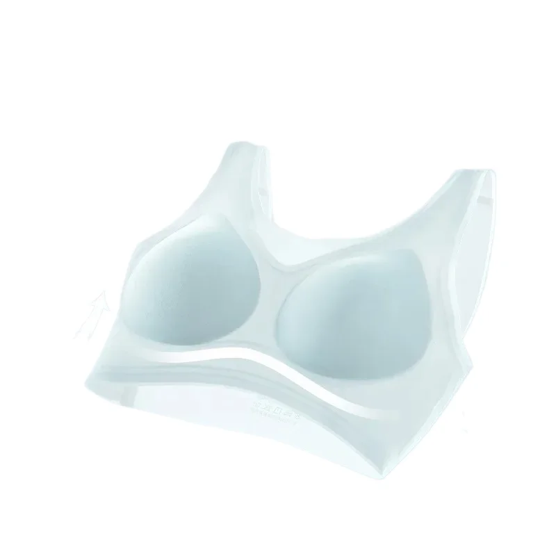 Ultra-Thin Seamless Ice-Silk Bra Women's Breathable Vest Style Minimize Big Chest One-Piece No-Ring Summer Underwear KUCLUT