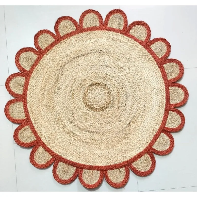 

Jute Rug Round Natural Jute Carpet Hand Braided Farmhouse Jute Area Rug