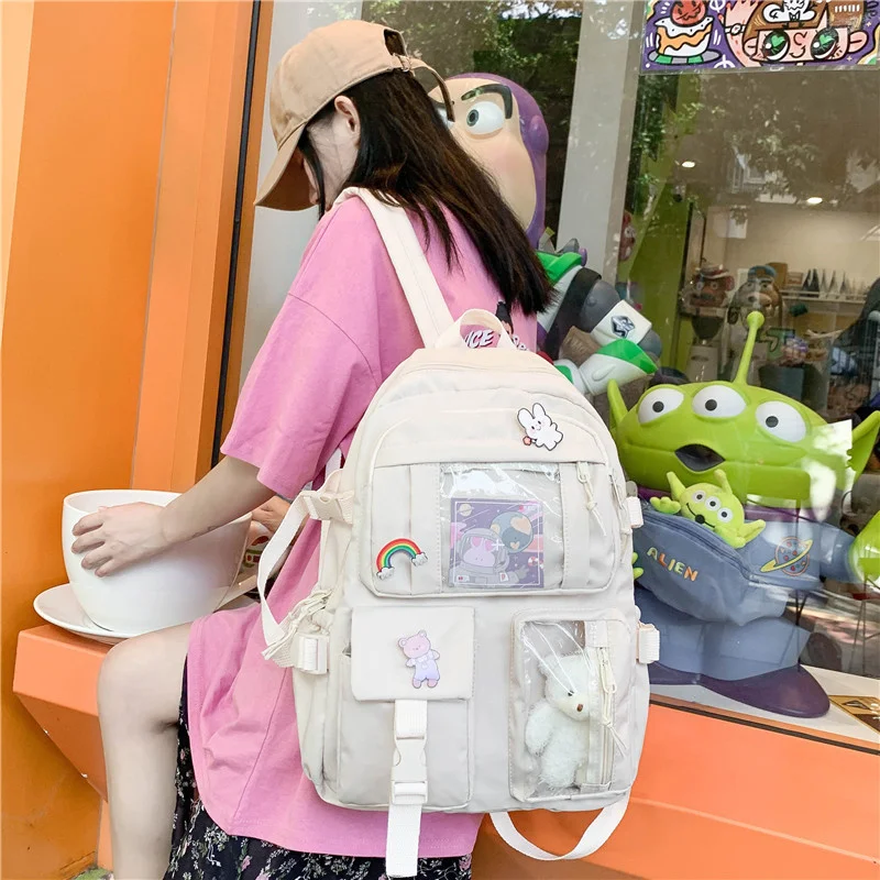 New Arrival Fashion Large Capacity Girls Boys School Use Daily Package Travel Bag Shoulder Women Knapsack Solid Colors Backpack