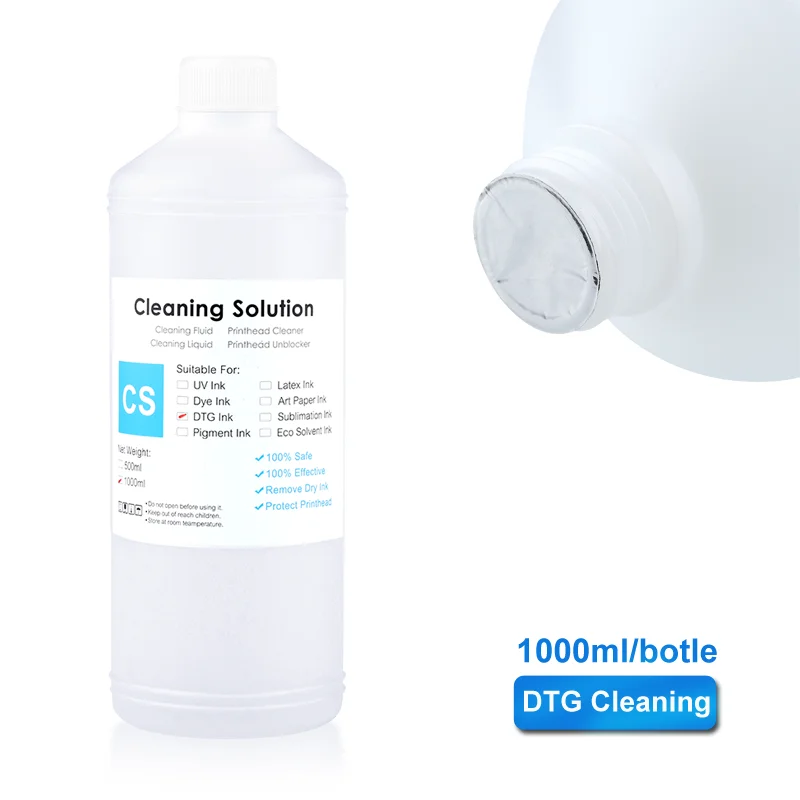 4 Capacitie DTG Ink Cleaning Solution Cleaner Liquid Universal For Textile Ink Printhead For Epson/HP/Canon/Brother Printer