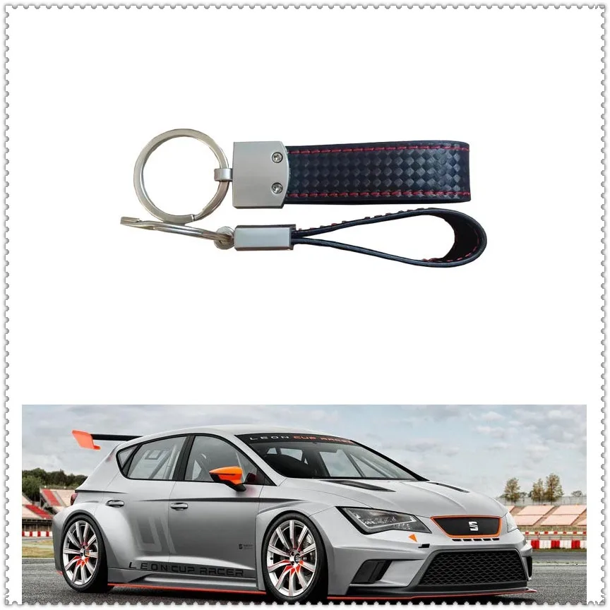 Unisex Business Keyring Fashion Leather Metal Seat Badge Pendant Keychain For seat  FR leon mk3 mk2 5f lbiza Altea Arona MII