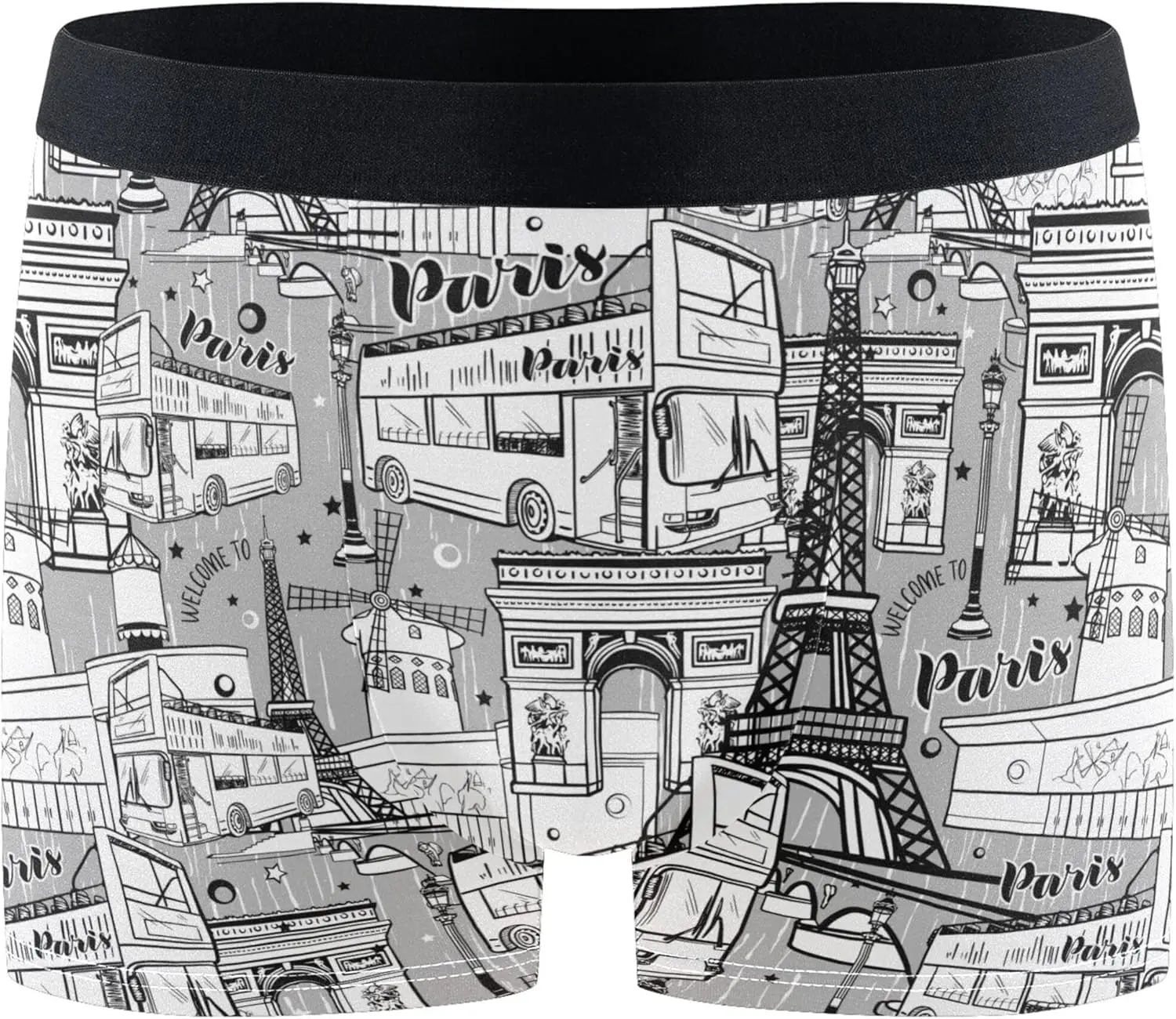 Towers Retro Pattern Men's Boxer Briefs Cute Pattern Soft Breathable Underwear with Stretch Waistband Tagless