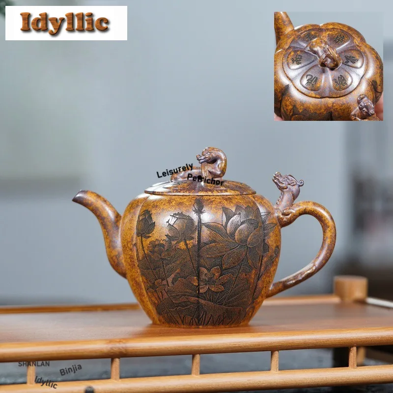 yixing-–-theieres-en-argile-violette-de-260ml-pot-de-cotes-de-lotus-fait-a-la-main-pour-artistes-minerai-brut-porcelaine-cuit-au-bois-boue-bouilloire-de-brassage-de-the-zisha