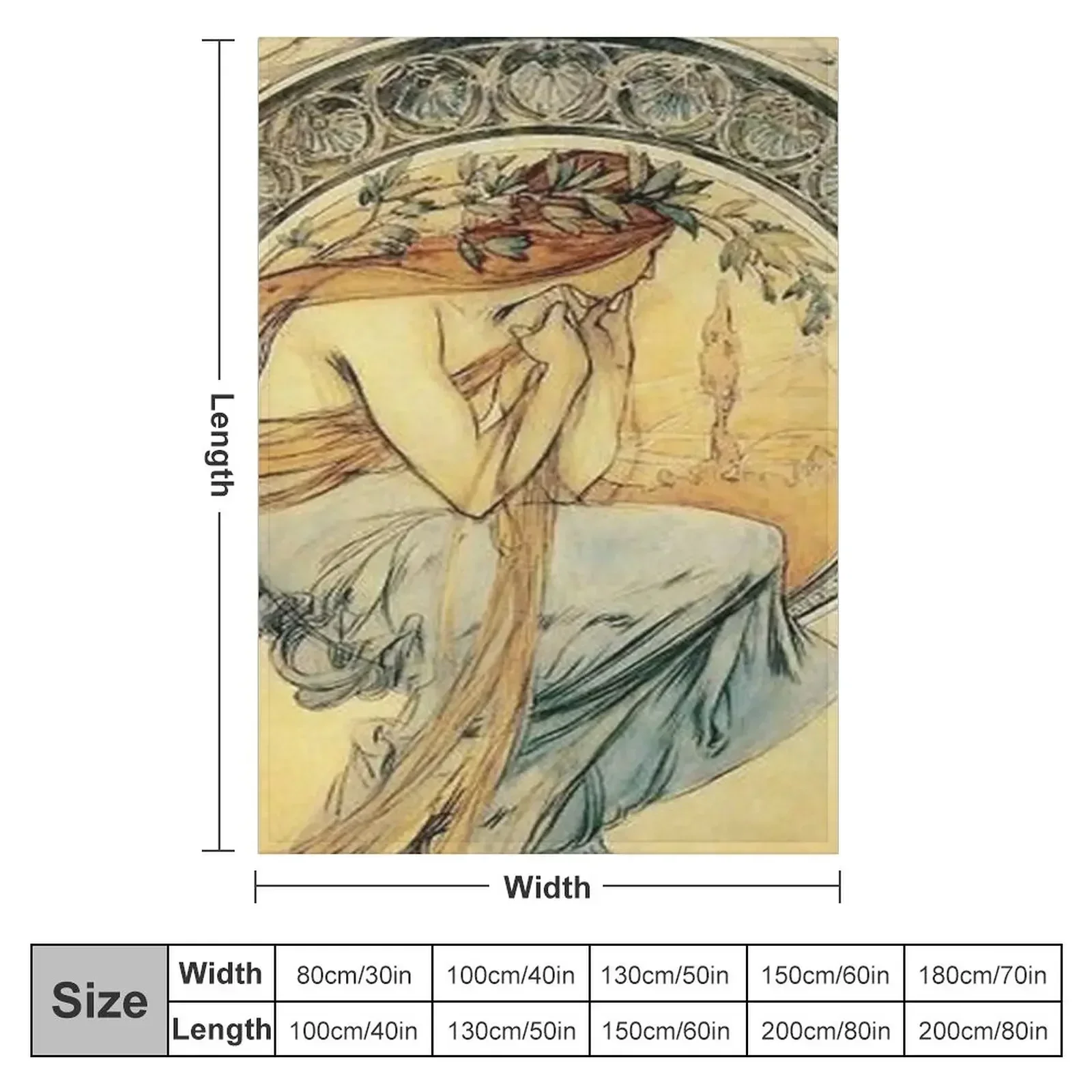 Alphonse Mucha Vintage Art Throw Blanket Vintage Plaid on the sofa Flannel christmas decoration Sofa Throw Blankets