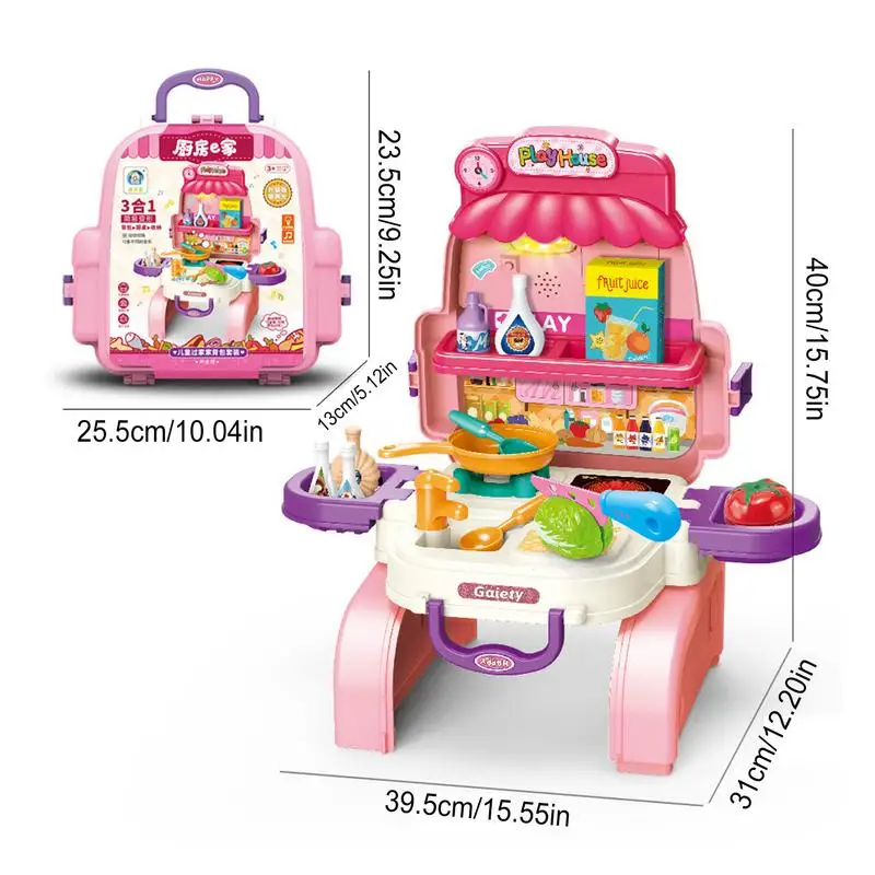 Multifuncional Supermercado Play Set para Crianças, Finja jogar comida, Mercearia, Playset interativo educacional