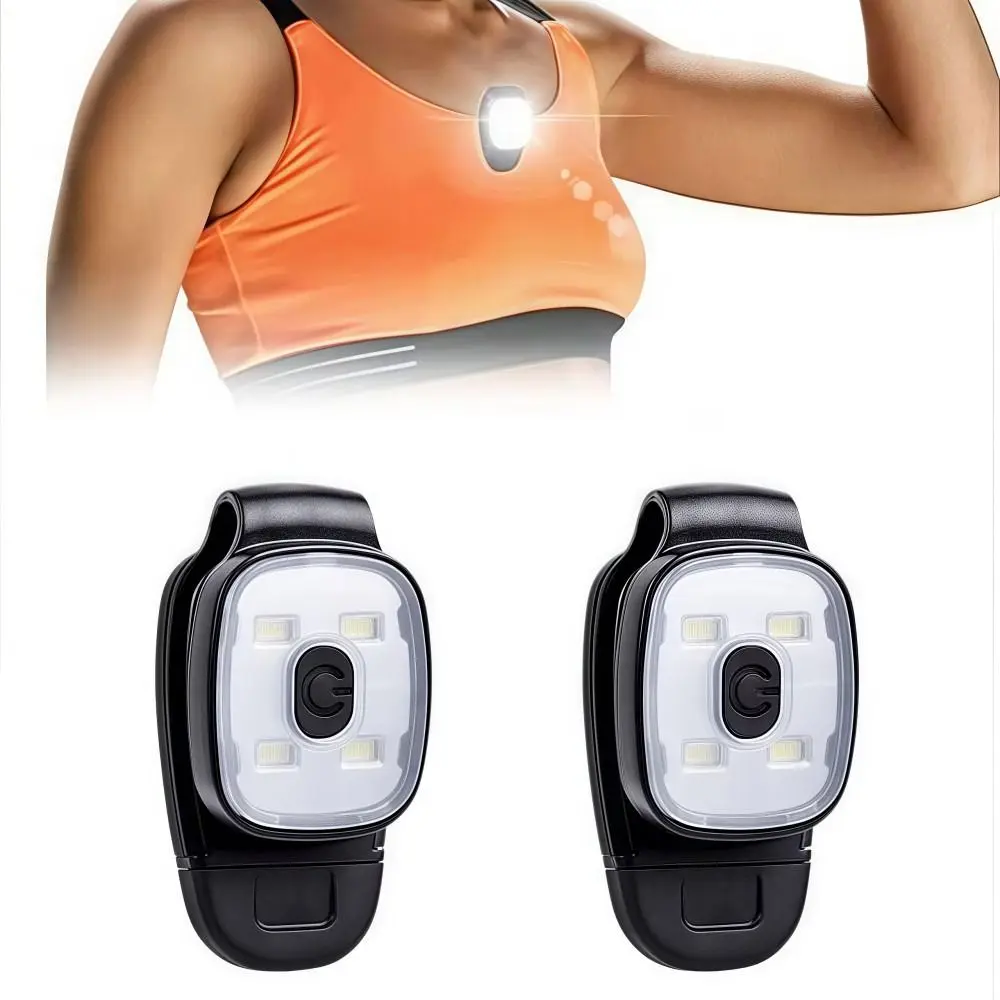 Rechargeable Outdoor Night Running Lights Super Bright 3rd Gear LED Running Lights Multi-mode Lightweight Clip-on Flashlight