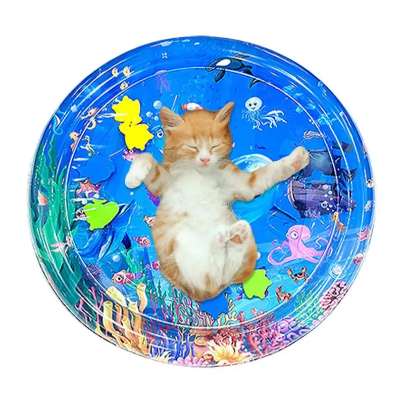 Cats Water Sensory Playmat Inflatable PVC Cats And Dogs Playing Water Mat Anti-shock Summer Cooling Game Carpet