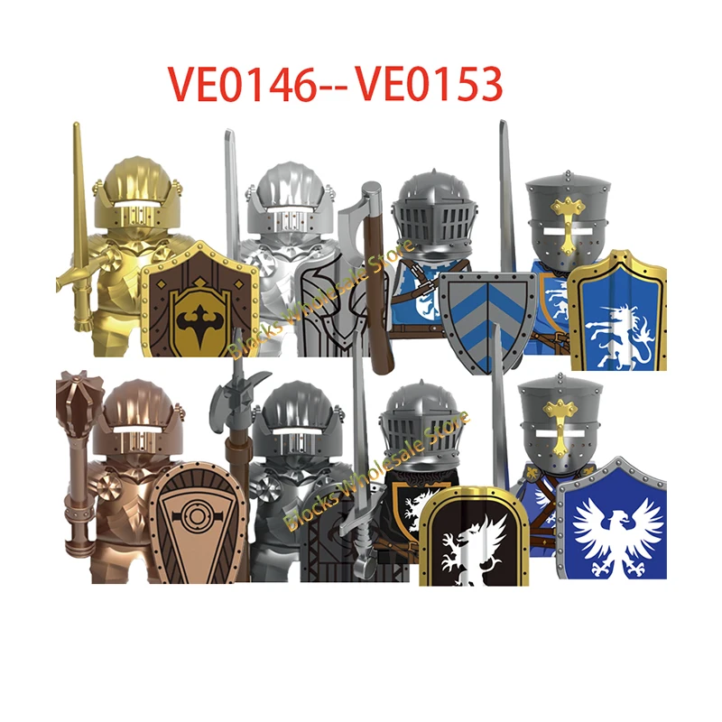 Mittelalterliche Burg Soldat Actionfiguren Baustein Empire Templer Lancer Krieger Miliz Helm Schild Schwert Schleife Spielzeug Geschenke – Detail 2