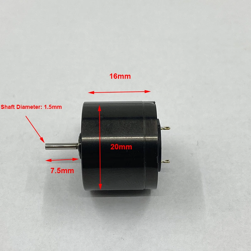 Imagem -03 - Grande 20 mm 16 mm Coreless Motor Dc12v 12000rpm de Alta Velocidade Forte Magnético Baixo Ruído Duplo Rolamento de Esferas para a Máquina da Tatuagem 1pc