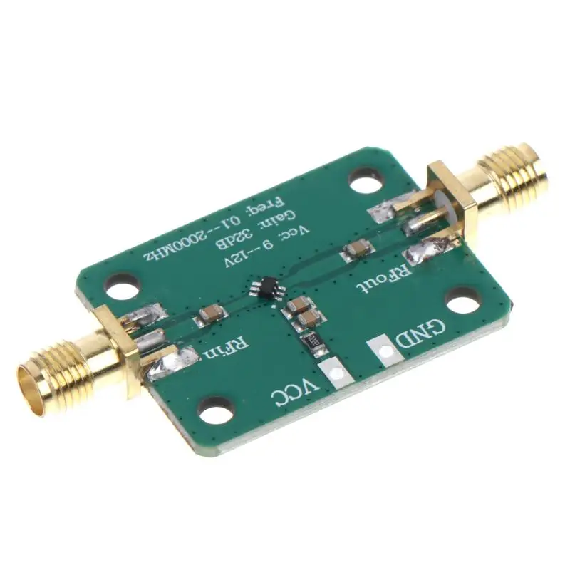 RF Broadband Amplifier Module 32dB Gain 0.1-2000MHz 9-12V DC 1Pcs for Public Broadcast Radio Reception