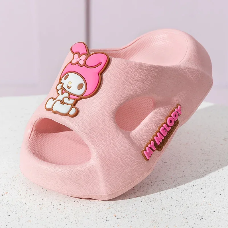 Kawaii Sanrio Children Summer Slippers Anime Cartoon Kuromi Cinnamoroll Kid Indoor Slippers Home Non-Slip Flip-Flops Girl Gift