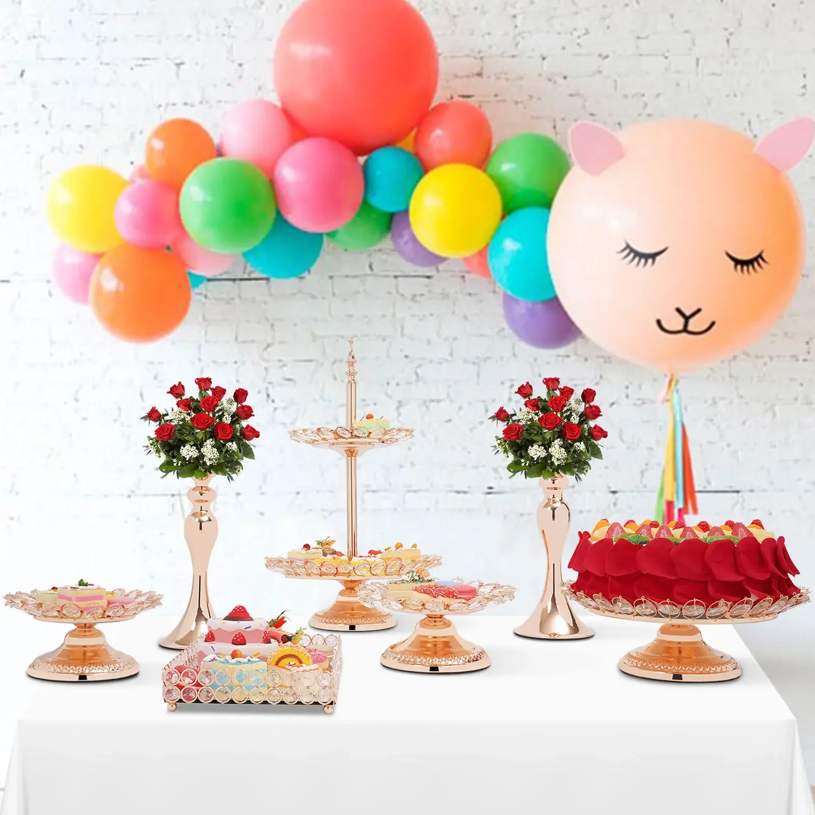 

Round Cake & Cupcake Stands – Dessert Display Plates Set for Party Celebrations
