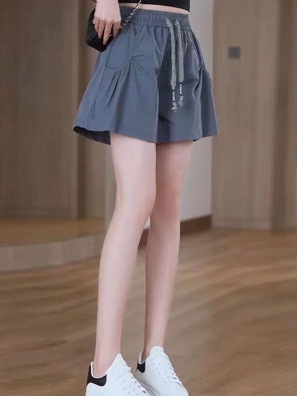 

Qui Dry Large Size Women's Sport orts Breathable Loose A-Line Wide Leg Hot Pants Summer Casual Comfortable Lightweight