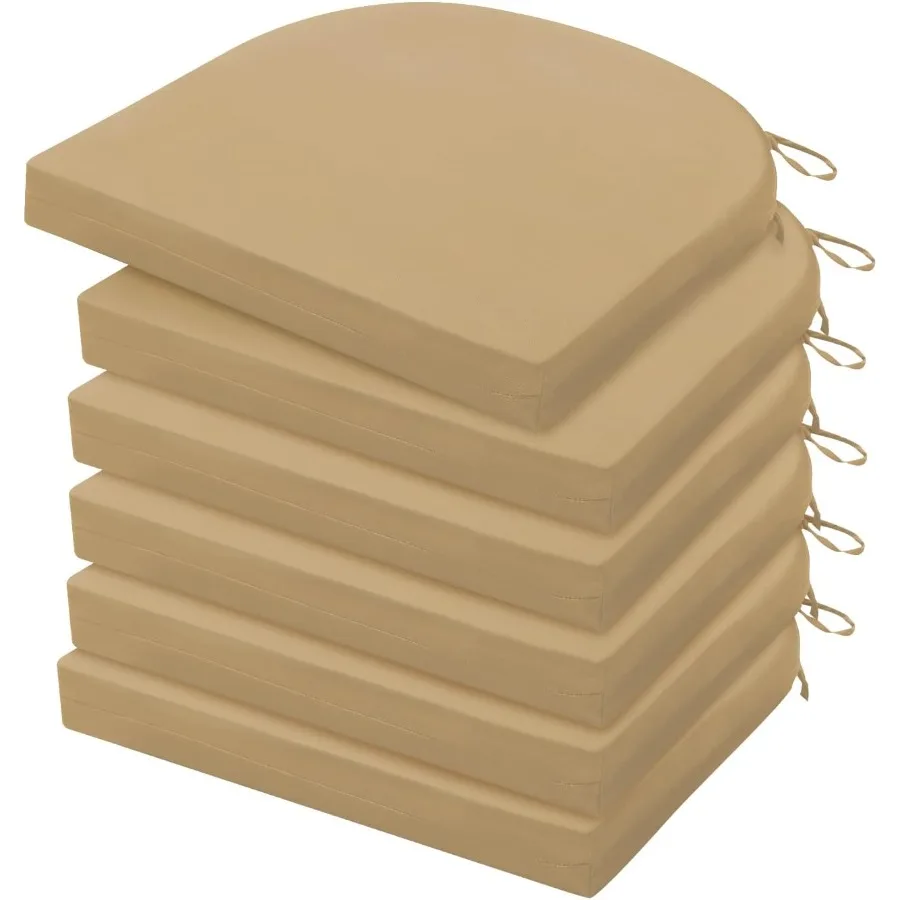 

HARBOREST Outdoor Chair Cushions Set of 6 Water Resistant Patio Chair Cushions with Ties Outdoor Seat Cushions for Patio Furnit