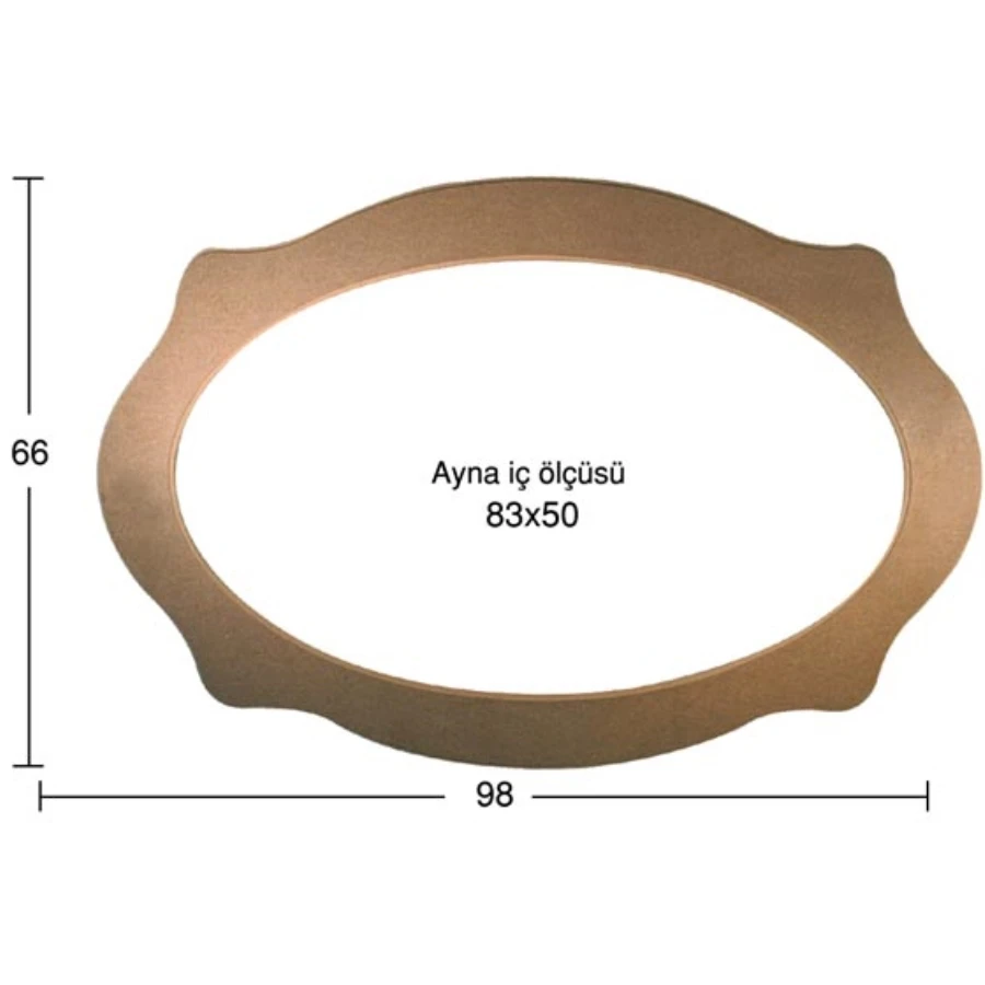 AY134 Big-Eared Oval Mirror, Unpainted Mdf Frame