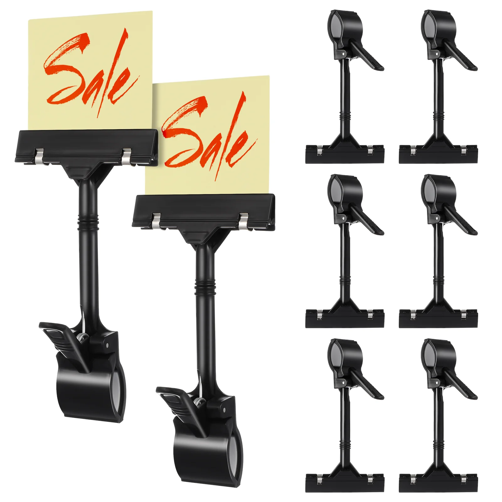 

10 Pcs Display Stand Ad Folder Name Sign Message Tags Pp New Material Clamp Adjustable Merchandise Clip