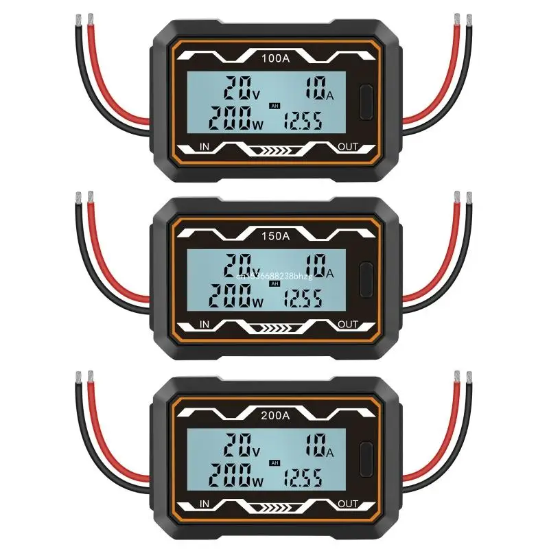 for DC Power Analyser 100A Watt Meter LCD Backlit Battery Power Analyzer Watt Vo Dropship