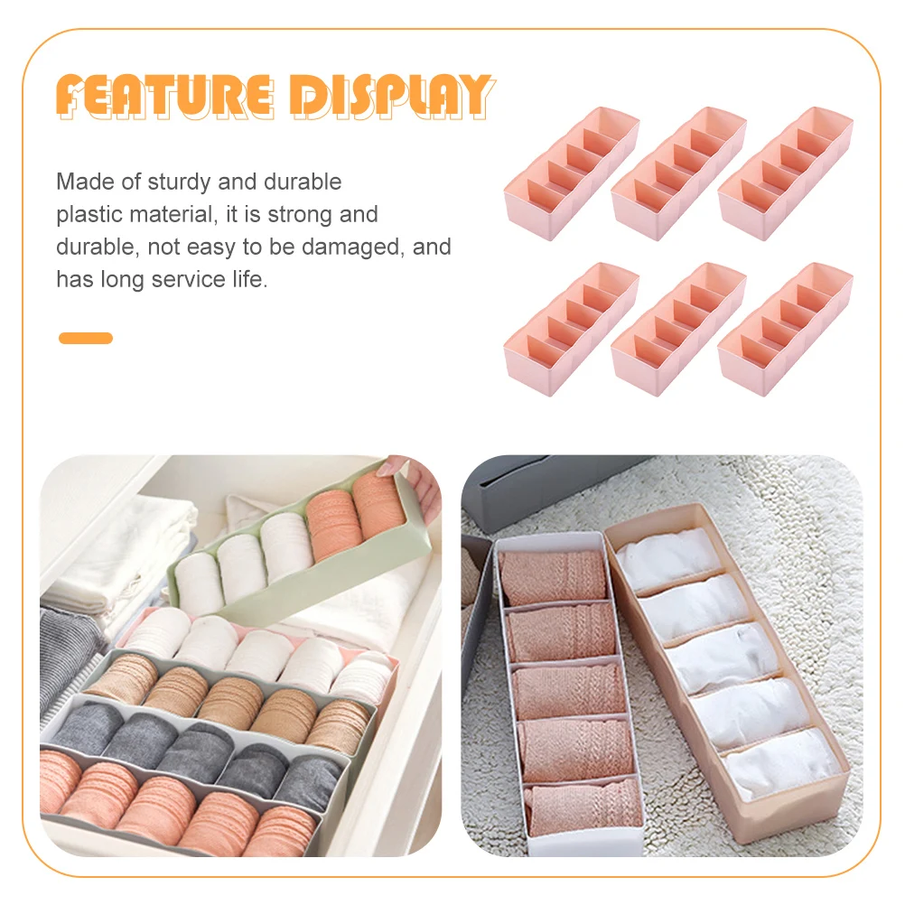 

6pcs Storage Sock ganizer Underpants Case Plastic Underwear Holder Underpants Case Bathroom Tidy Home Declutter DIY Party