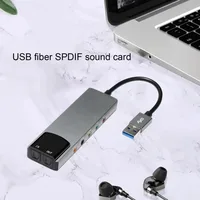 Tarjeta de sonido Usb, tarjeta de sonido Spdif de fibra óptica Usb de alta calidad para ordenador, soporte multifunción externo, compatible con Ac-3 Dts 5,1