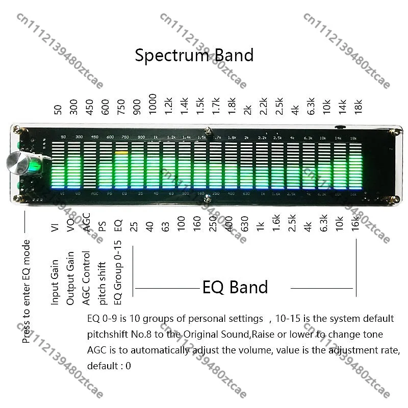 Nvarcher Music Spectrum Level Light Multi-Mode DSP Equalizer EQ Sound Control Pickup Color with Acrylic Housing