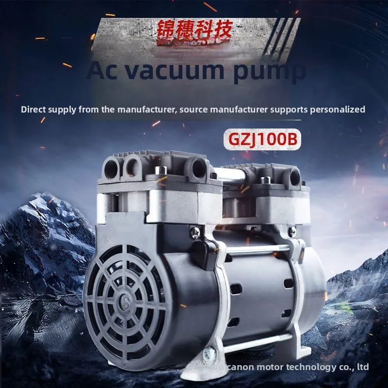 220V50 هرتز 180 واط مضخة تفريغ صامتة صغيرة خالية من الزيت مضخة تفريغ مضخة الضغط السلبي 27L/دقيقة -95KPA مناسبة للأغذية والطبية