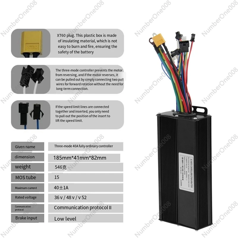 Electric Bicycle 36V 48V 52V 40A 3 Model Sinewave Controller S900 LCD Display For 1500W 2000W Ebike Replacement Parts