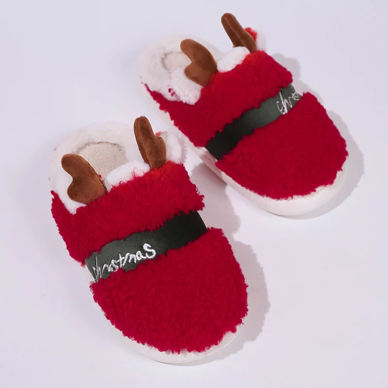 Christmas Red Fluffy Slippers Women Home Plush Designer Winter Shoes Girls 2024 Chic Elegant Casual Platform Slides Warm House