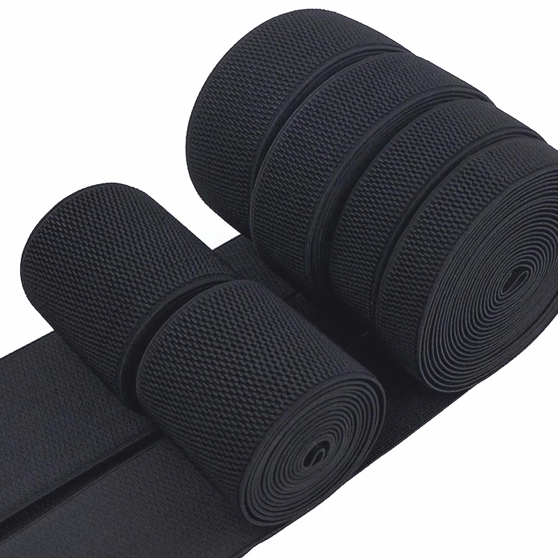 2/5M 25-100mm Black White Elastic Bands Clothes Abdomen Sewing Rubber Band Apparel Girdle Belt Stretch Tape Bais DIY Material