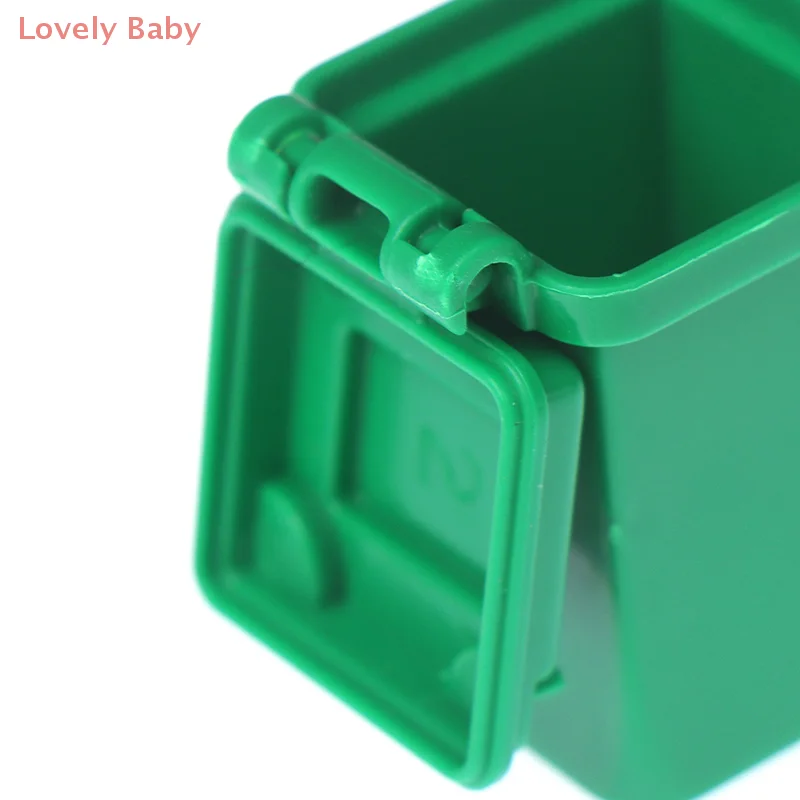【BBS】5 unidades/conjunto 1:12 casa de bonecas em miniatura lata de lixo modelo acessórios móveis brinquedos