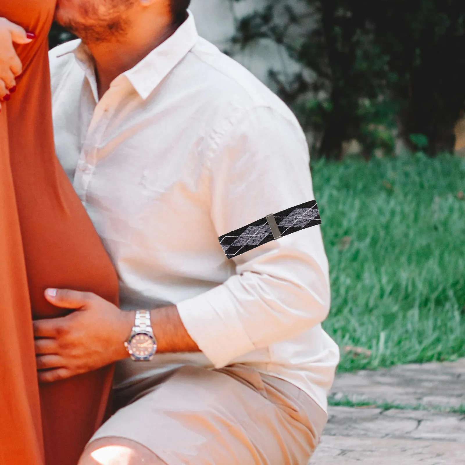 

2Pcs Comfortable Metal Webbing Sleeve Garters for Men Anti-Deformation Longtime Wear Shirt Sleeve Holders Multifunctional