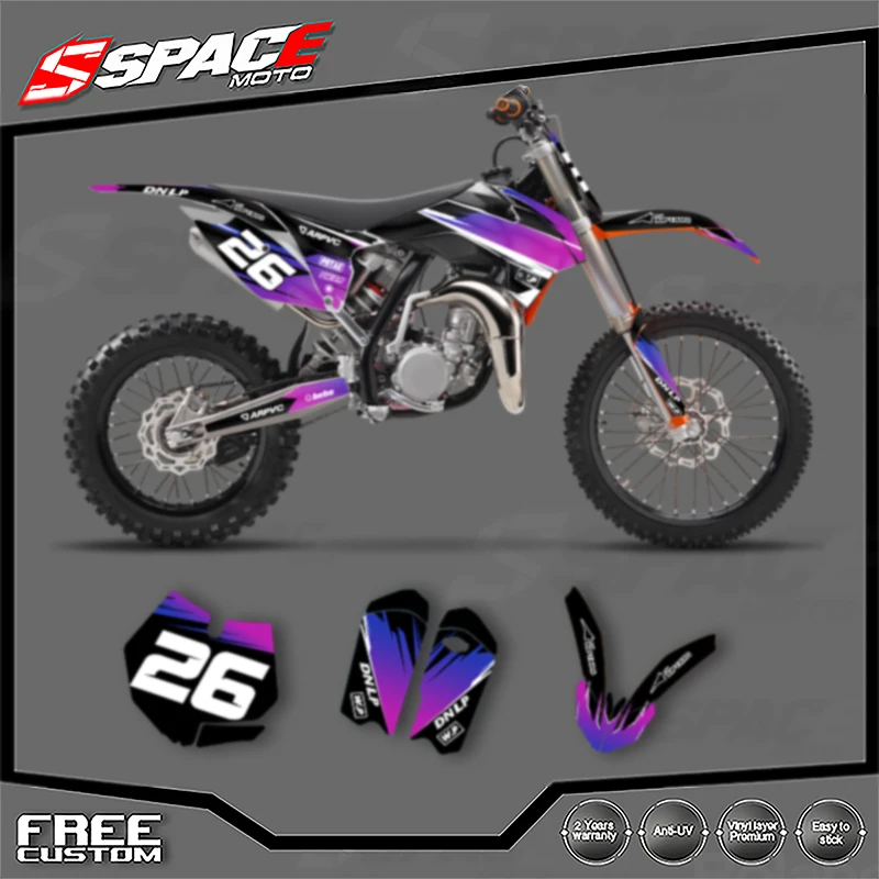 

SPACE для KTM SX SX85 2013 2014 SX85 2015 2016 2017, наборы наклеек на заказ, командная мотоциклетная графика, фоновая наклейка