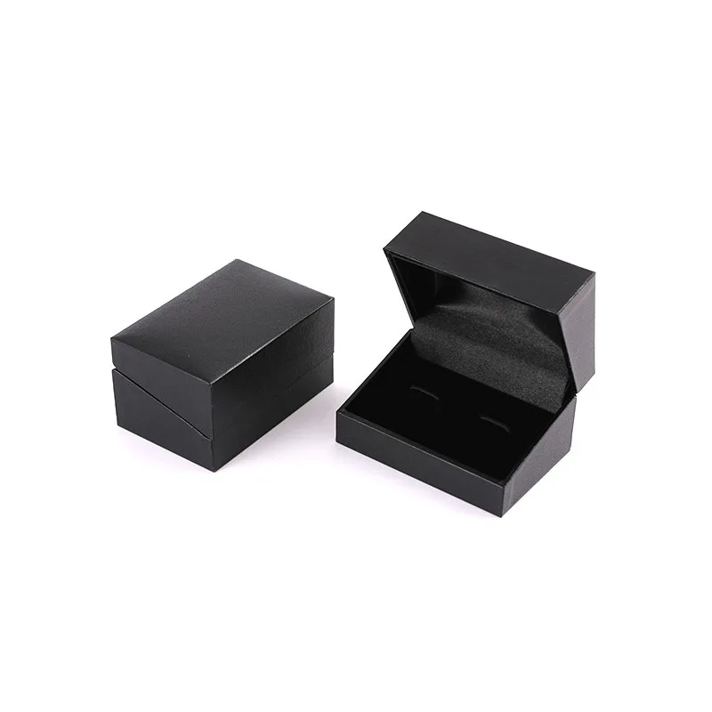 Luxury Black Square Jewelry Cufflinks Tie Clip Box  Wedding Brooches Boxes Gift Container Case for Jewelry Packaging Wholesale