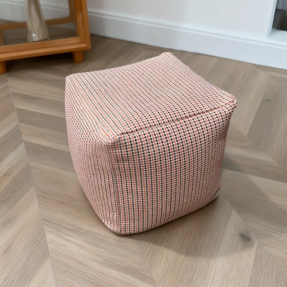 Large Capacity Square Pouf Cover Removable No Fillings Storage Leg Bench Non-Slip Minimalist Shoe-changing Stool Bedroom