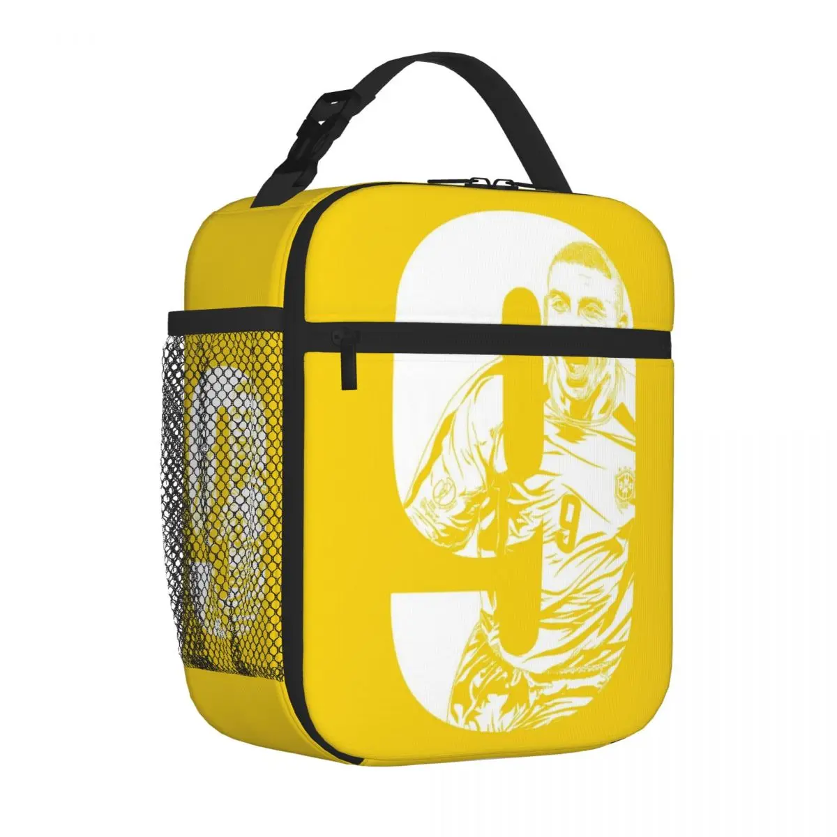 Brazil Football R-Ronaldo No.9 Insulated Lunch Bags Food Box Reusable Cooler Thermal Lunch Boxes