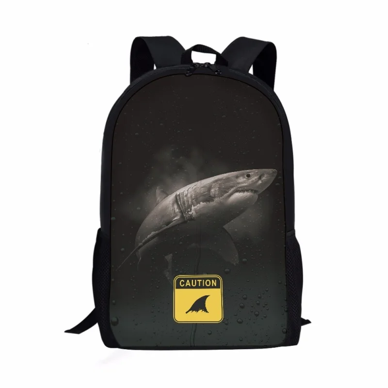 Ocean Sharks Pattern Print Students School Bag Boys Girls Kids Book Bag Daily Casual Storage Backpack Teenager Travel Rucksack