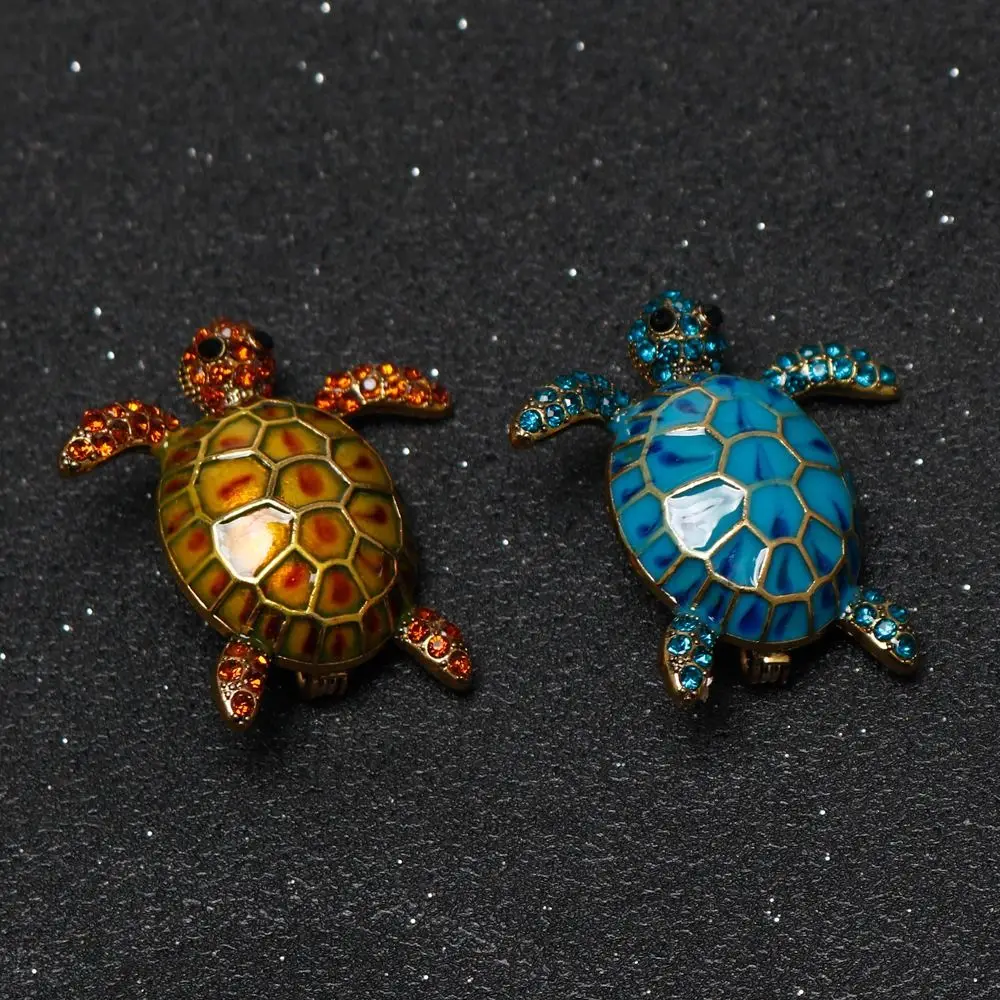 Gift Classic Turtle Brooches Jewelry Cute Animal Rhinestone Brooch Safety Creativity Tortoise Badge Dress