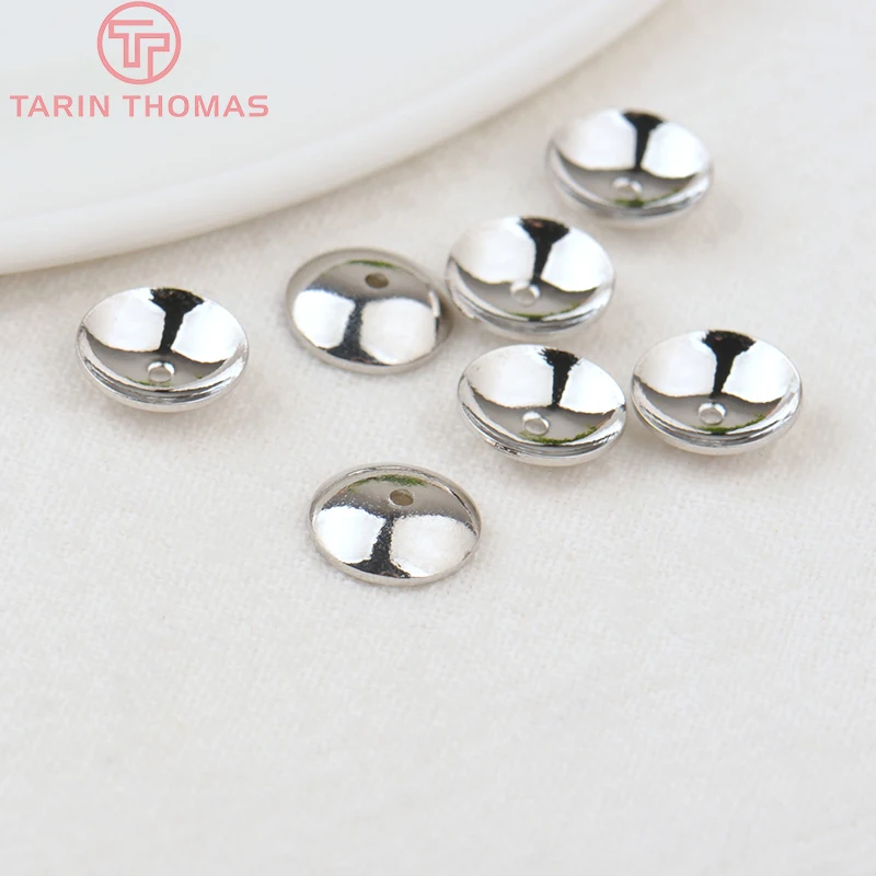 (3459)20 adet 3MM 4MM 6MM 8MM 10MM 12MM 24K altın rengi kaplama pirinç parlak boncuk kapaklar yüksek kalite Diy takı aksesuarları