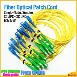 Cable de conexión SC/UPC-SC/APC de 3,0mm, Cable óptico monomodo SM Simplex, puente de fibra óptica FTTH, 10 unidades por lote