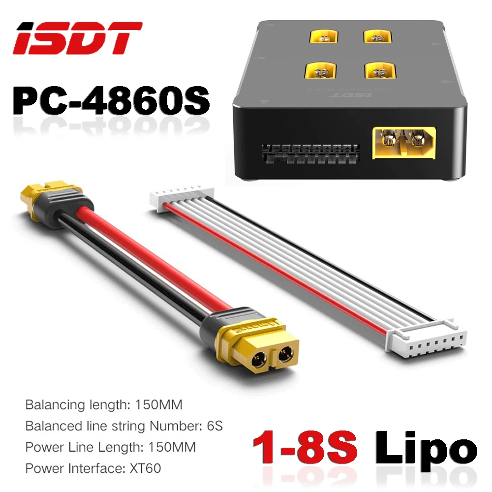 isdt-pc-4860s-メタルシェルパラレル充電ボード-1-8s-lipo-40a-最大-xt60-ポートバランス充電器アダプター-rc-fpv-ドローンバッテリー用