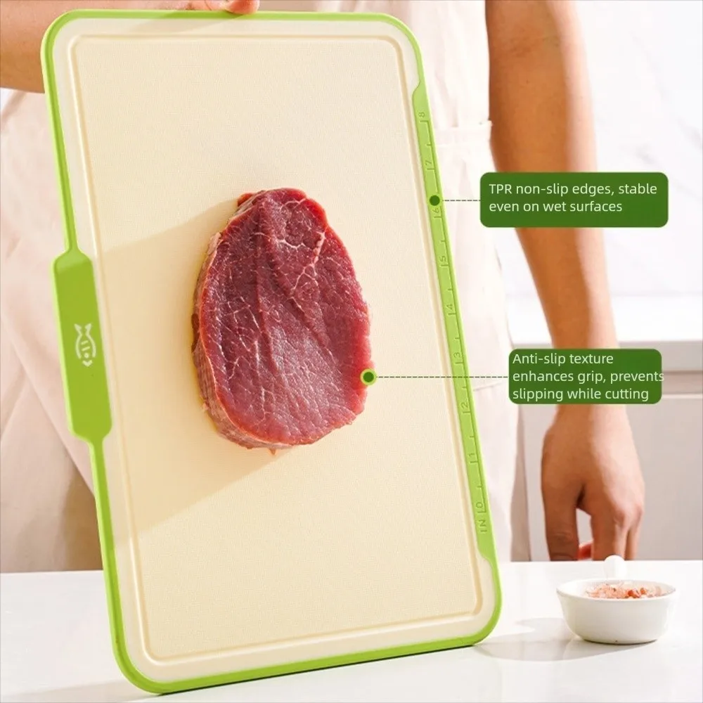 

3Pcs Multi-Purpose Cutting Board Non-Slip with Storage Stand Chopping Board Double Sides Plastic Vegetable Cutting Board