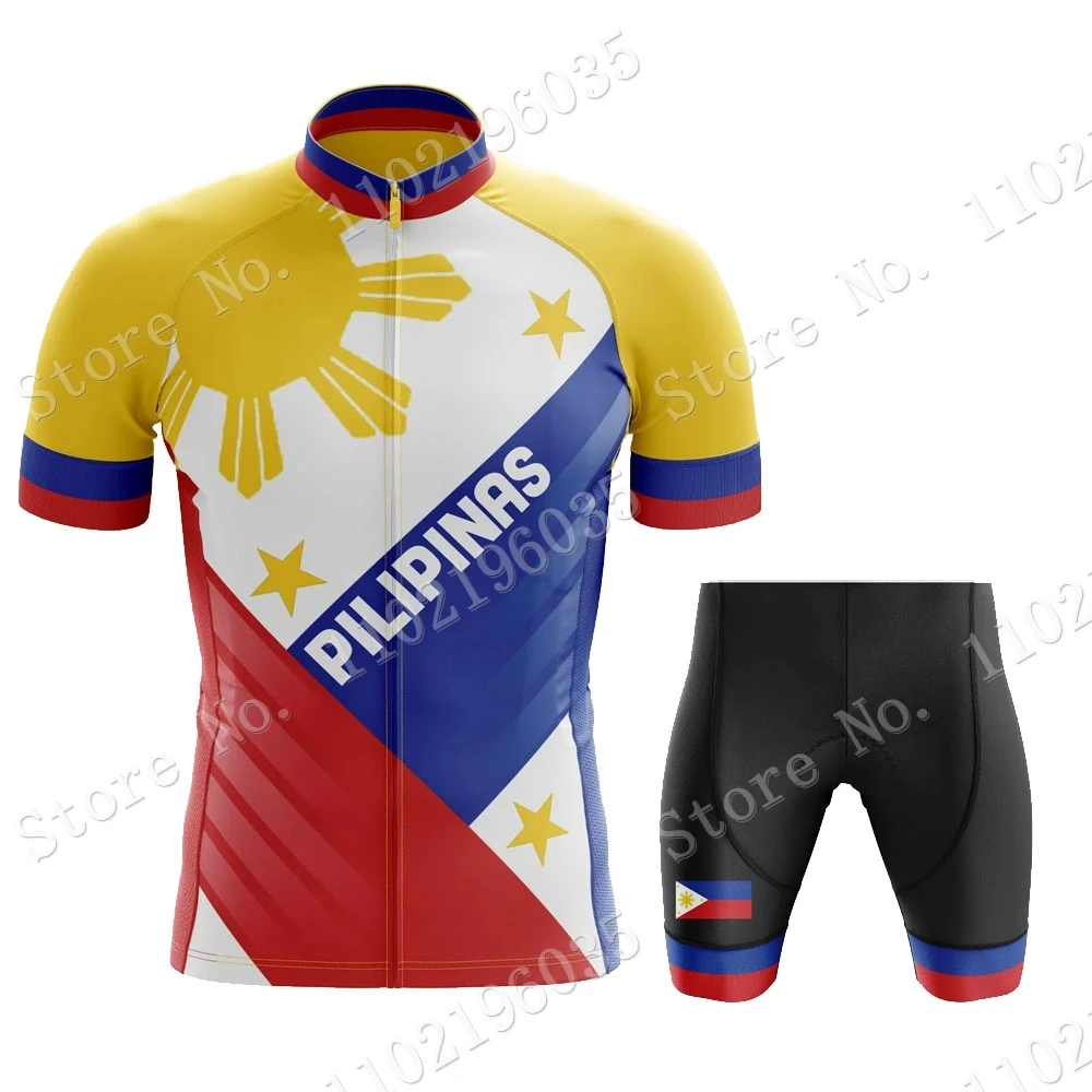 2023 Philippines National Cycling Jersey Set Pilipinas Clothing Road Bike Blue Shirts Suit Bicycle Bib Shorts MTB Ropa Maillot
