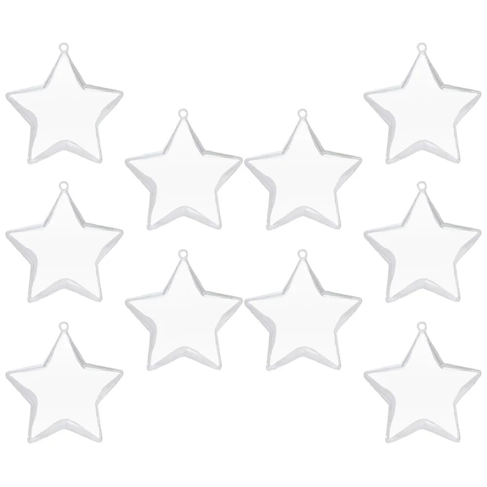 

10 Pcs Plastic Christmas Balls naments 8cm Transparent Star Decor Tree Wall Door Window Christmas Ball naments Home Supplies
