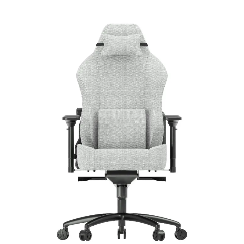 All grey fabric high end E-gaming chair with headrest and lumbar support office chair Iron Base heavy load E-sport chair